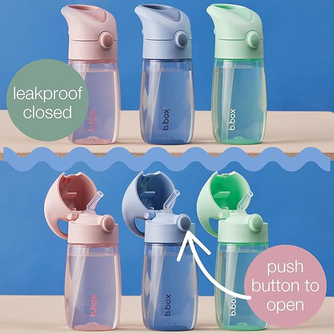 b.box 13 oz Drink Bottle Jnr - Leakproof Water Bottle for Kids & Toddlers, Easy Clean, Dishwasher Safe, BPA Free, Ideal for School, Home & Travel (Chill Out, 13 oz)