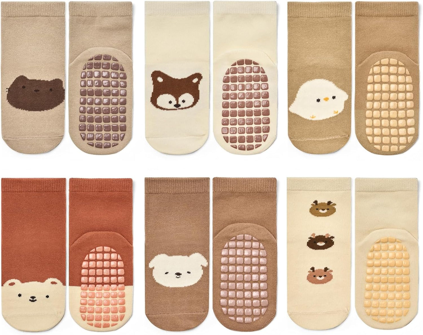 Baby Non Slip Ankle Socks with Grippers for 0 Months-7 Years Old Walking Socks