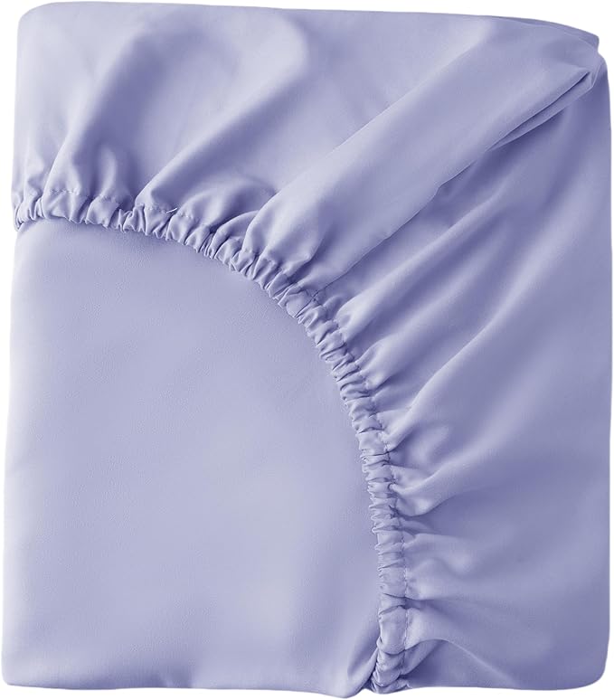 HBHLFZ Crib Sheets for Boys, Girls, 28x52 Inch Fitted Crib Sheet - 8 Inch Deep Pocketed Fixed Sheet - Soft and Comfortable Microfibre - Fits Standard cot and Toddler mattresses, Light Purple