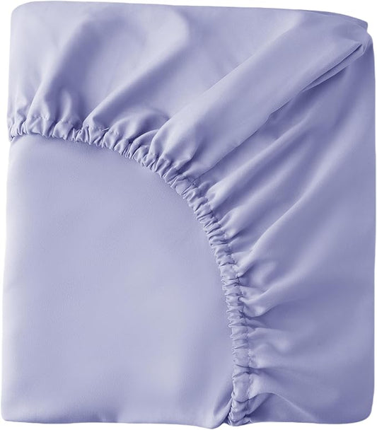 HBHLFZ Crib Sheets for Boys, Girls, 28x52 Inch Fitted Crib Sheet - 8 Inch Deep Pocketed Fixed Sheet - Soft and Comfortable Microfibre - Fits Standard cot and Toddler mattresses, Light Purple