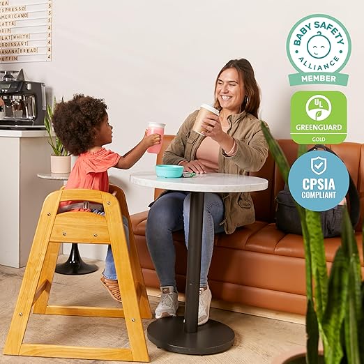 ECR4Kids ASATT High Chair, Toddler Chair, Honey