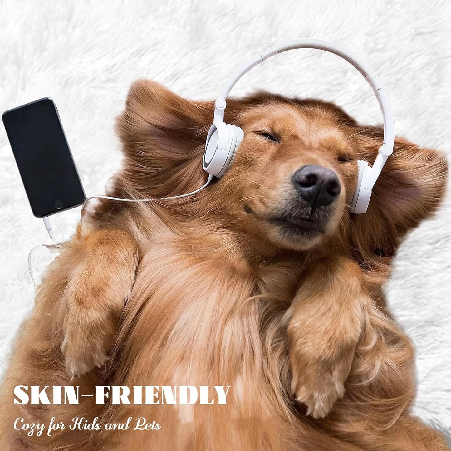 4x6 Area Rug for Living Room: Fluffy Shag Soft Washable Rugs Fuzzy Plush Indoor Carpet for Bedroom Nursery Playroom Dorm Kids Girls Boys Room (White, 4'x6')