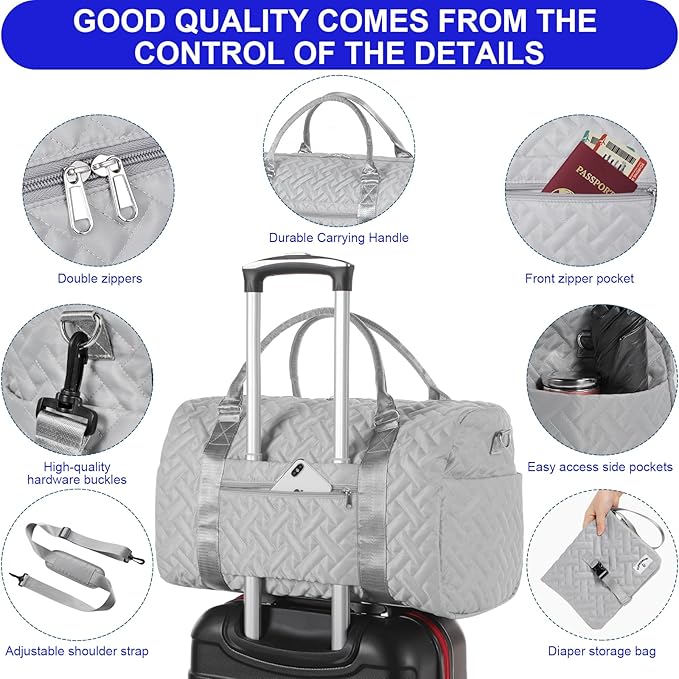 Diaper Bag Tote: Mommy Bag, Baby Bag for Boy and Girl, Mom Hospital Bag, Twins or 2 Kids Diapers Bag