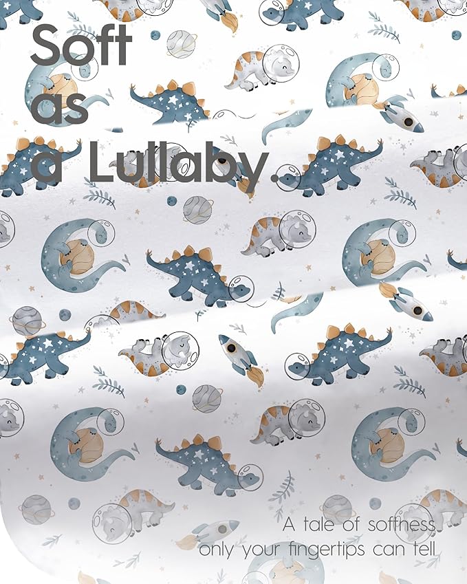 Pack and Play Sheets Fitted, Ultra Soft Mini Crib Sheets Boy, Neutral Pack N Play Mattress Sheets Hypoallergenic and Soothing, Premium Jersey Playrad Sheets, Dino Sea Animals, 2 Pack