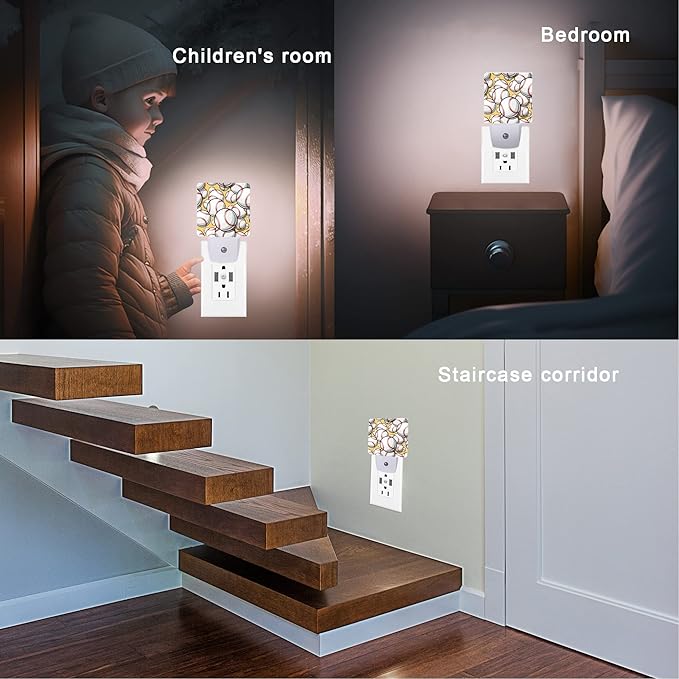 Ball Night Light,Baseball Softball Plug-in Night Lights with Dusk-to-Dawn Sensor for Bedroom, Bathroom and Living Room 0.5W Sleep Friendly Ideal for Women/Girls/Boys Gift