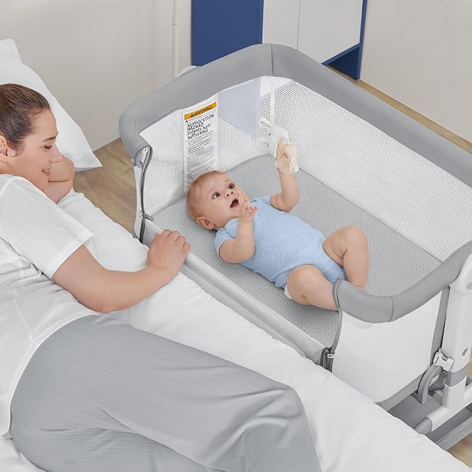 35x20x1.5 Breathable Crib Mattress Protector, Gel Memory Foam Toddler Mattress, Portable Crib Mattress Cover with Sheet for Mini Cribs & Baby Bassinet (Gray)