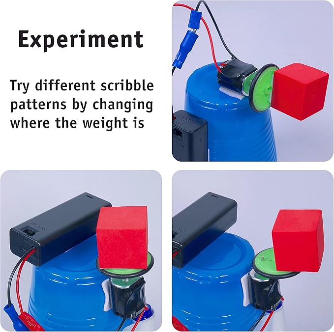 DIY Doodle Scribble Bot Kit – Bulk Pack of 10 Drawing Motorized Doodle Art Robot Projects for Kids - STEM & STEAM Classroom Robotics Activity