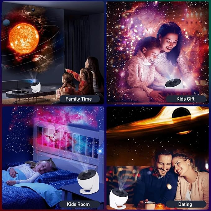 Galaxy Projector - 13 in 1 Home Planetarium with Timer & Adjustable Focus Night Light for Kids & Adults
