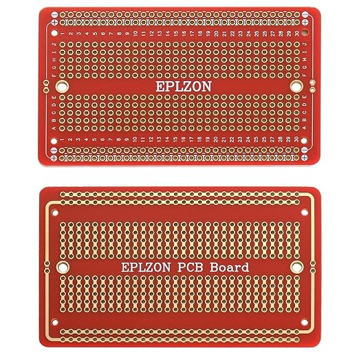 10 Pcs Solderable Breadboard PCB Board Gold-Plated Solder Breadboard for DIY Electronics Projects Apply to Soldering Projects 3.5"x2.05" (Red)