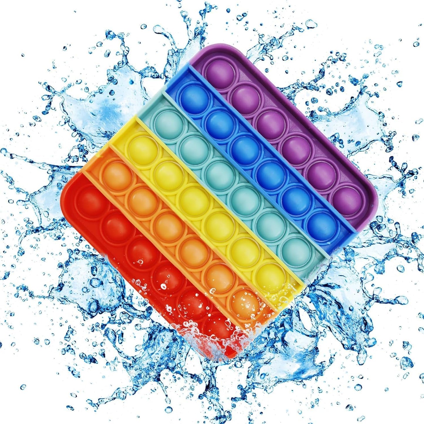 4pcs 5in Random Pop Bubble Fidget Sensory Toys, Pop Toy Bulk for Party Favor, Classroom Student Prizes Easter Basket Goodie Bag Stuffers Christmas Valentine Gift for Kid