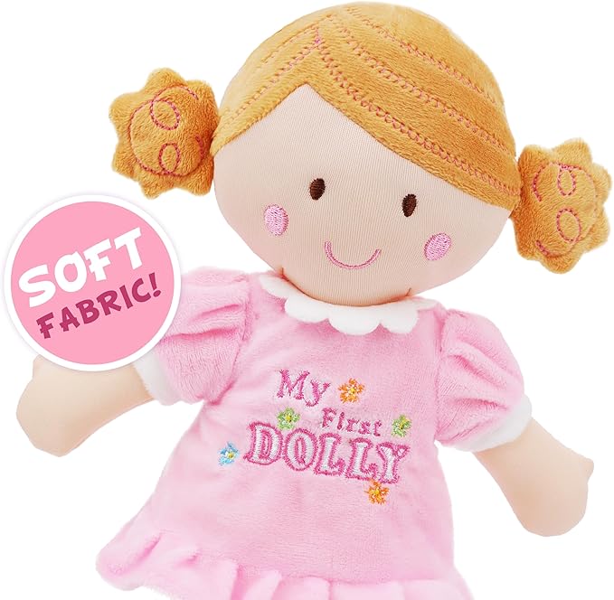 June Garden 12" My First Doll Kaitlyn - Soft Plush Baby Doll - Pink Outfit
