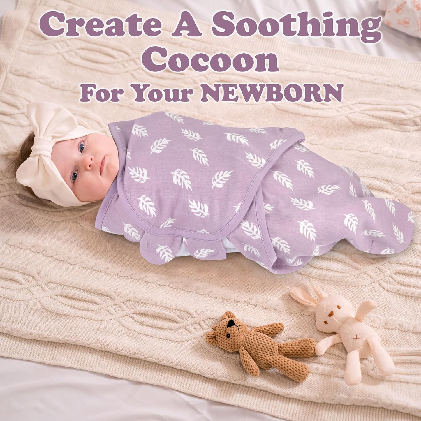 Bublo Baby Swaddles for Newborns – 3-Pack Infant Swaddles 0-3 Months – Adjustable Swaddle Sleep Sack – Soft Organic Cotton Baby Wrap for Safe & Cozy Sleep