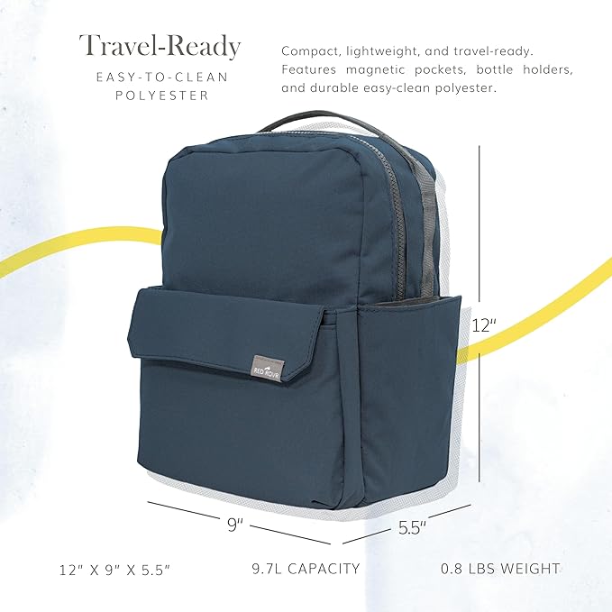 RED ROVR Mini Roo Lightweight Backpack | 6 pockets for everyday essentials (Navy)