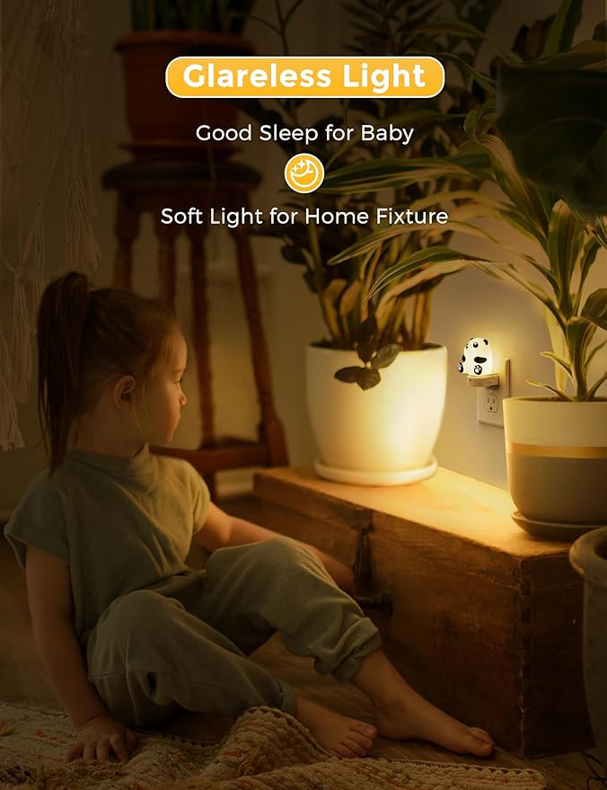 L LOHAS LED Night Light for Kids, 3D Cute Night Light Plug in, Dusk to Dawn Nursery Night Lights, RGB+Soft White 3000K, 3 Lighting Modes, Room Decor, Children