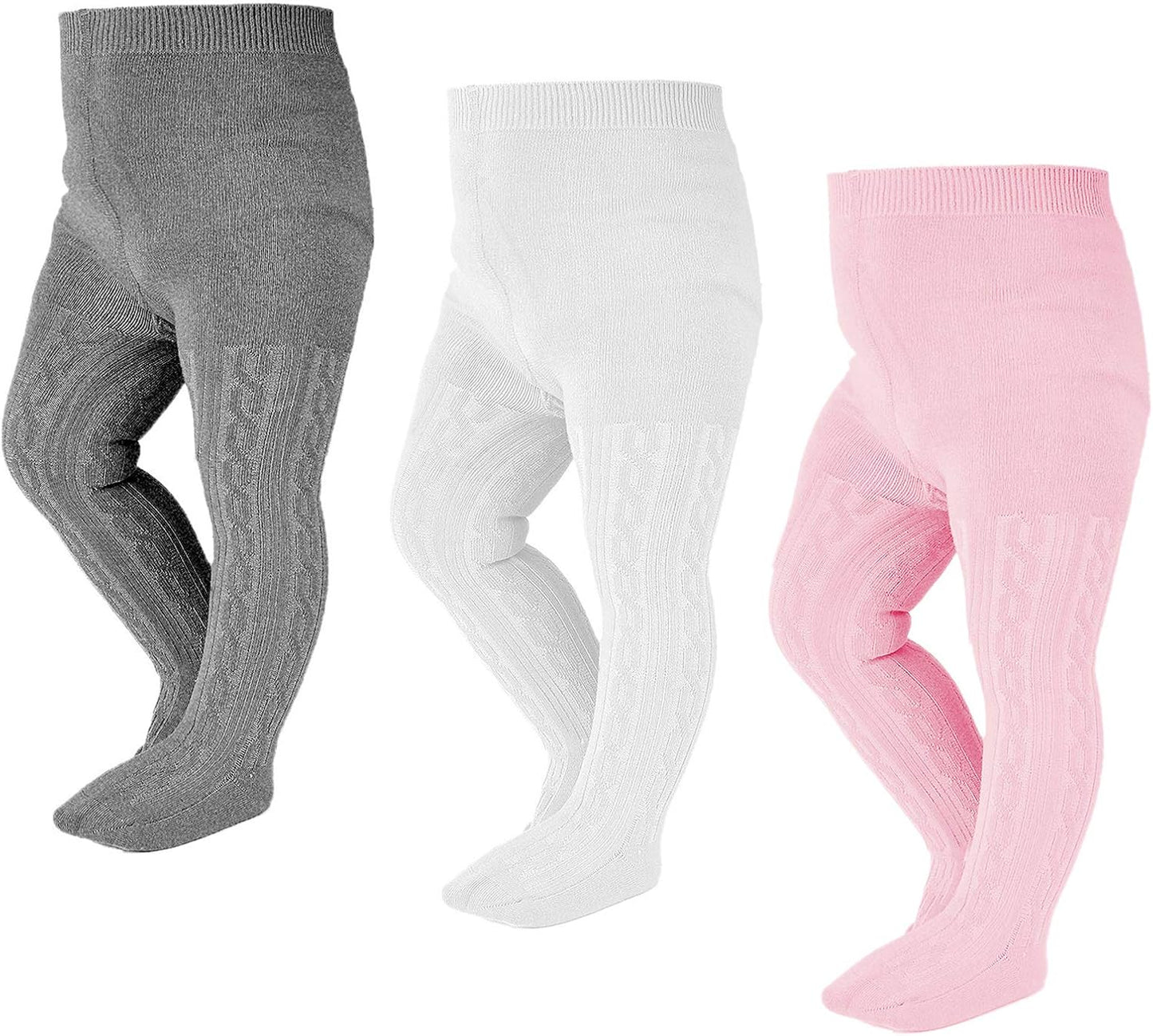 EPEIUS Baby Girl Tights Thick Cable Knit Leggings Stockings Cotton Pantyhose for Newborn Infant Toddler 3/4/5/6 Pack