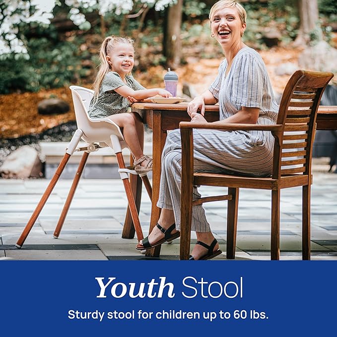 Chicco Zest LE 4-in-1 Folding High Chair, Feeding Chair, Toddler Chair and Youth Stool, Multi-Use Easy Clean High Chair | Crema/White