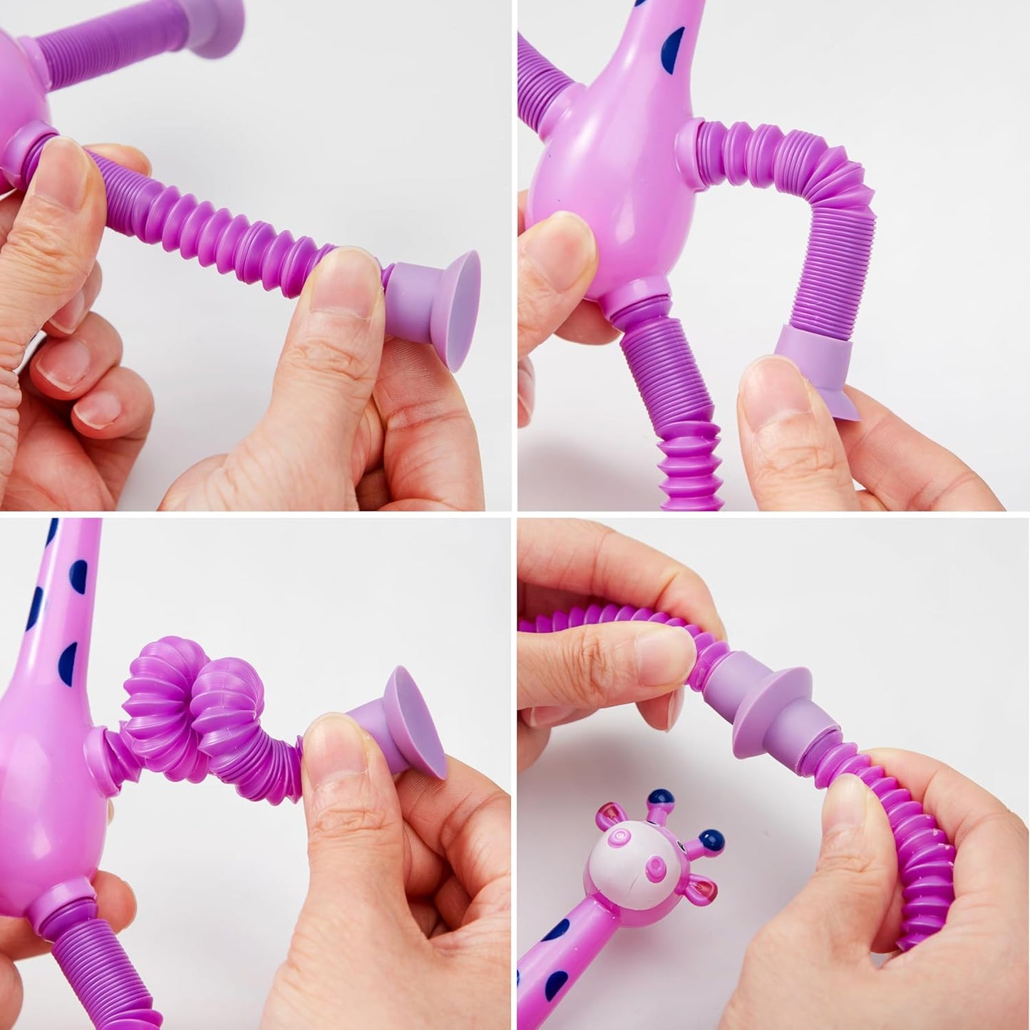 JOYIN Pop Tubes Giraffe Toys for Kids, 4 Pcs Sensory Toys for Year Old Ages 3 4 5 6 7 8 9 10 Fidget Toys Birthday Gift for Toddler Boys Girls Adults Travel Toys Stocking Stuffers Party Favors