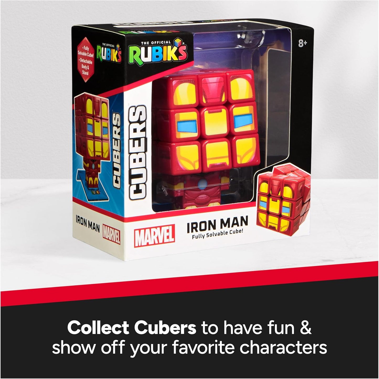 Rubik's Cube Iron Man Cuber, Problem-Solving Challenging Brain Teaser Collectible Iron Man Fidget Toy, for Adults & Kids Ages 8+