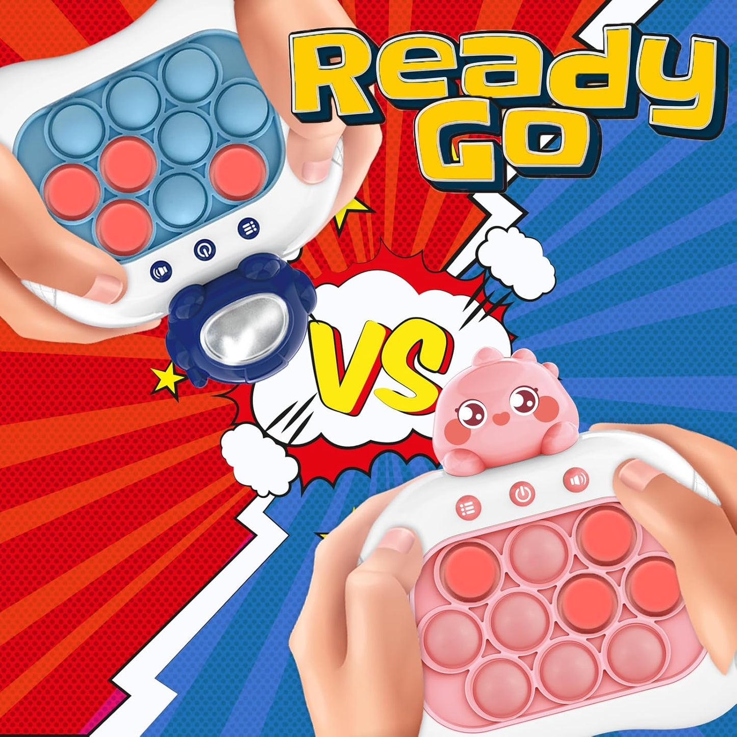 Fast Push Game, Pop Bubble Fidget Toy Quick Push Light Up Popping Game Toys for Ages 4-12, Birthday Gifts for Boys & Girls & Teens