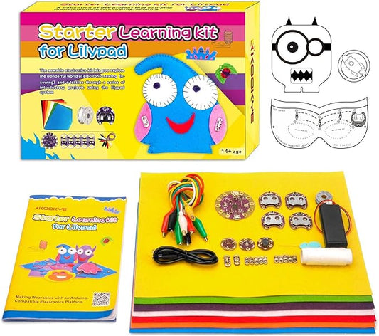 KOOKYE Lilypad Sewable Electronics Starter Kit Learning E-Textile Cuttable Electronics Kit