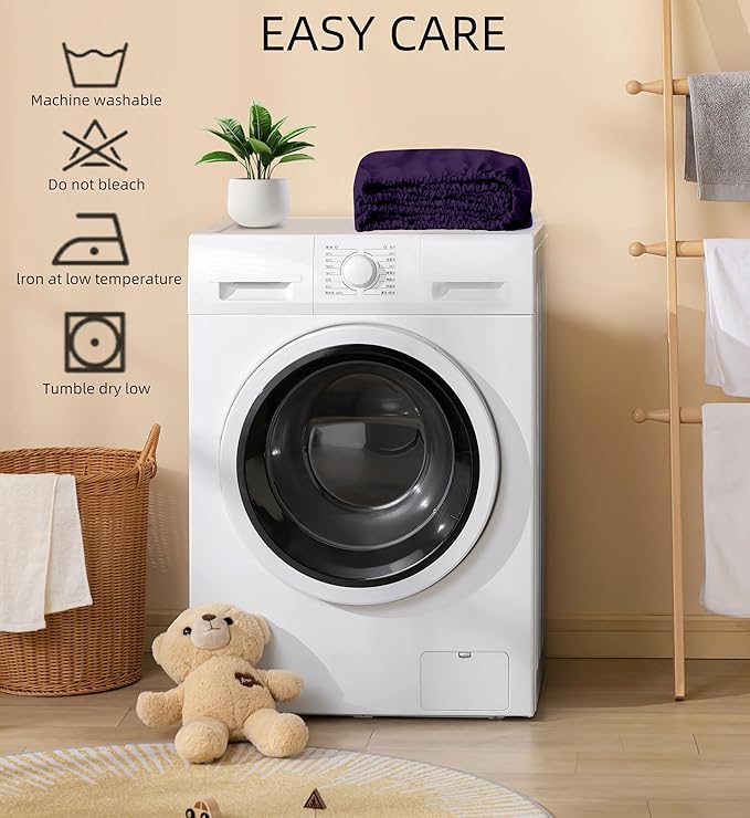 HBHLFZ Crib Sheets for Boys, Girls, 28x52 Inch Fitted Crib Sheet - 8 Inch Deep Pocketed Fixed Sheet - Soft and Comfortable Microfibre - Fits Standard cot and Toddler mattresses, Purple