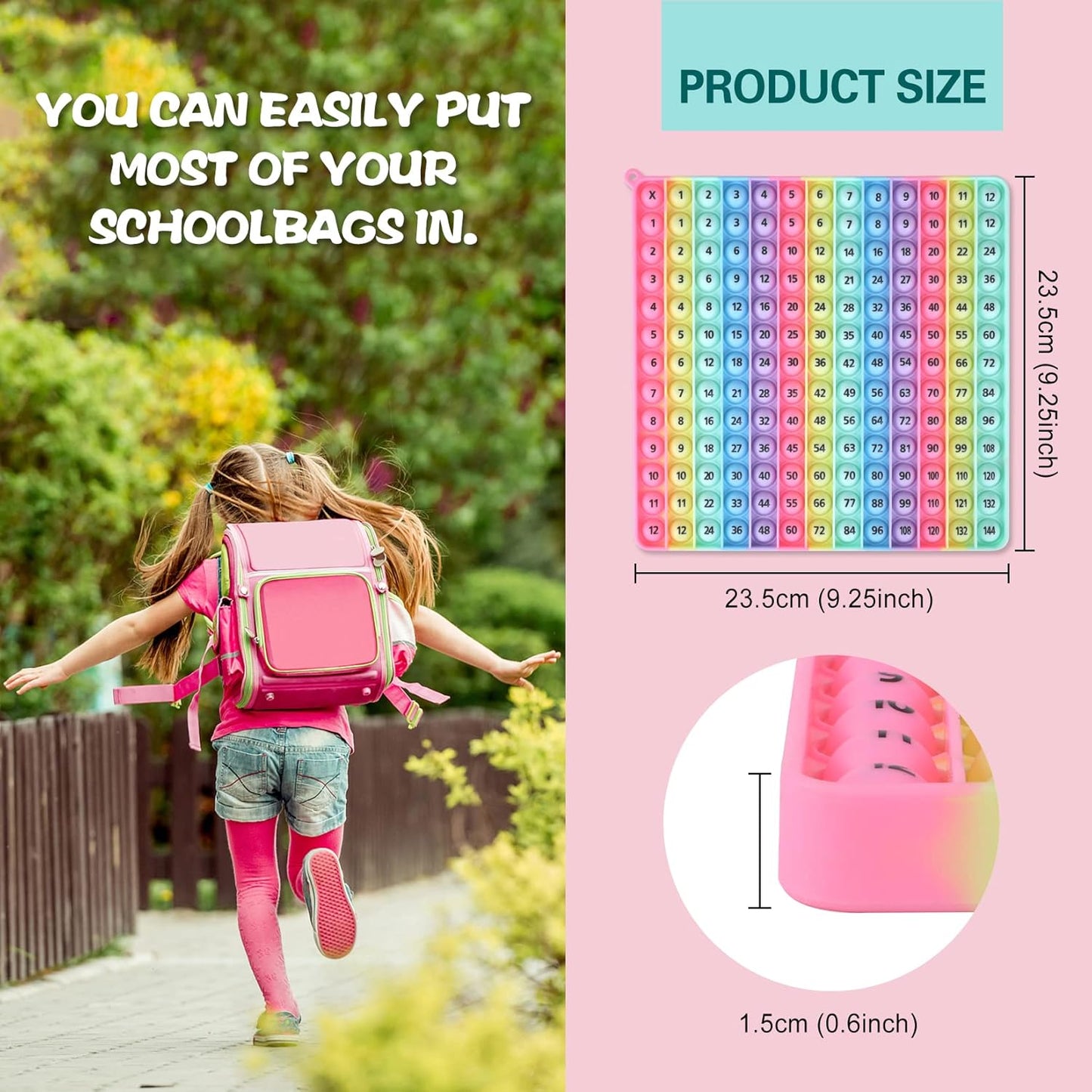 Doubled Side Macaron Multiplication Game and Addition Numbers POP Fidget Math Toys, Create Various Math Operations, Stress Relief Fidget Learning Game Fidget Math Toys （1 Piece）