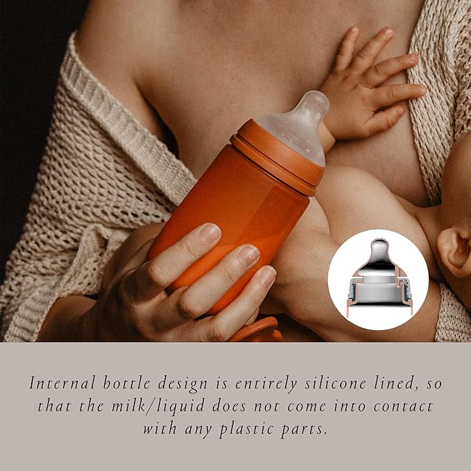 Suavinex Color Essence SX PRO Physiological Soft Flexible Silicone Baby Bottle, Anti Colic Baby Bottles, Supports Breast Feeding Babies, Made in Spain, Medium Flow, 8oz, Marshmallow Nude