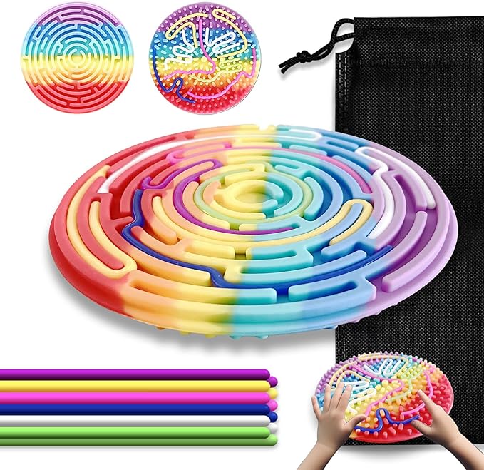 Silicone Sensory Activity Board for Kids - Sensory Toys for Kids with Autism Fidget Toy with Quiet Design, Stress Relief Toy for Classroom & Travel