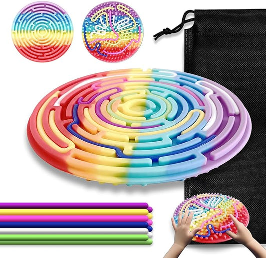 Silicone Sensory Activity Board for Kids - Sensory Toys for Kids with Autism Fidget Toy with Quiet Design, Stress Relief Toy for Classroom & Travel
