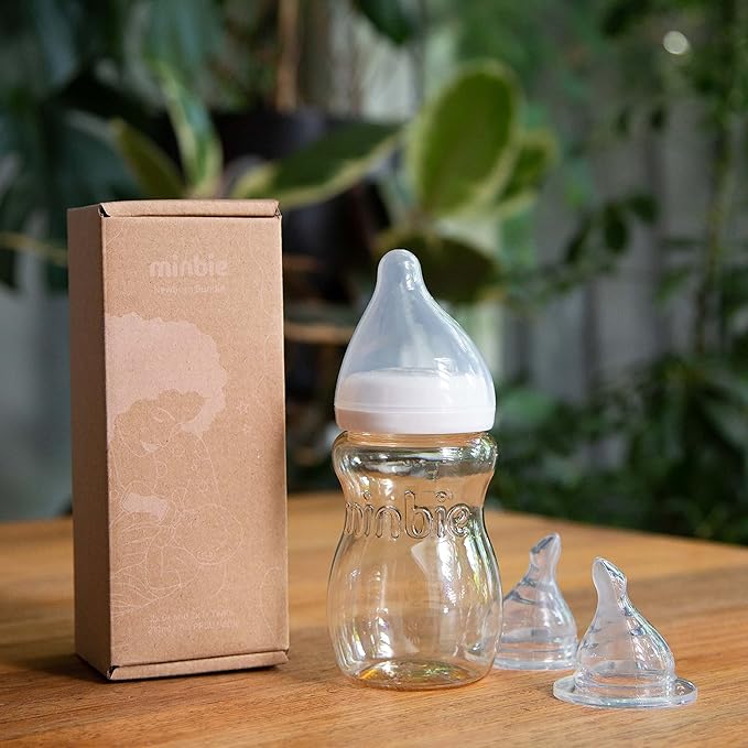 Minbie Newborn Breastfeeding Baby Bottle - Anti Colic & Reflux, BPA Free PPSU