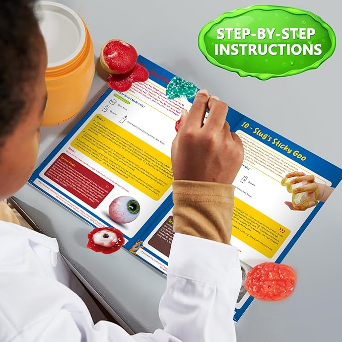 Boys First Gross Science Kit for Kids Age 6-8 8-12, Science Slime Kit for Boy, Christmas Birthday Gift Ideas for Boy 8-10, Chemistry Set with Brain Dissection, Poop Experiment, STEM Toys