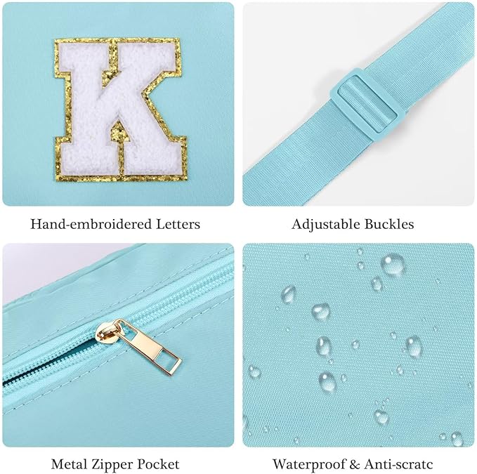 YOOLIFE Bridesmaid Gifts - Bridesmaid Proposal Gift Wedding Day, Bridal Shower Gifts, Maid of Honor Gifts, Bachelorette Party Decorations Favors, Blue Initial Crossbody Bag Belt Bag B