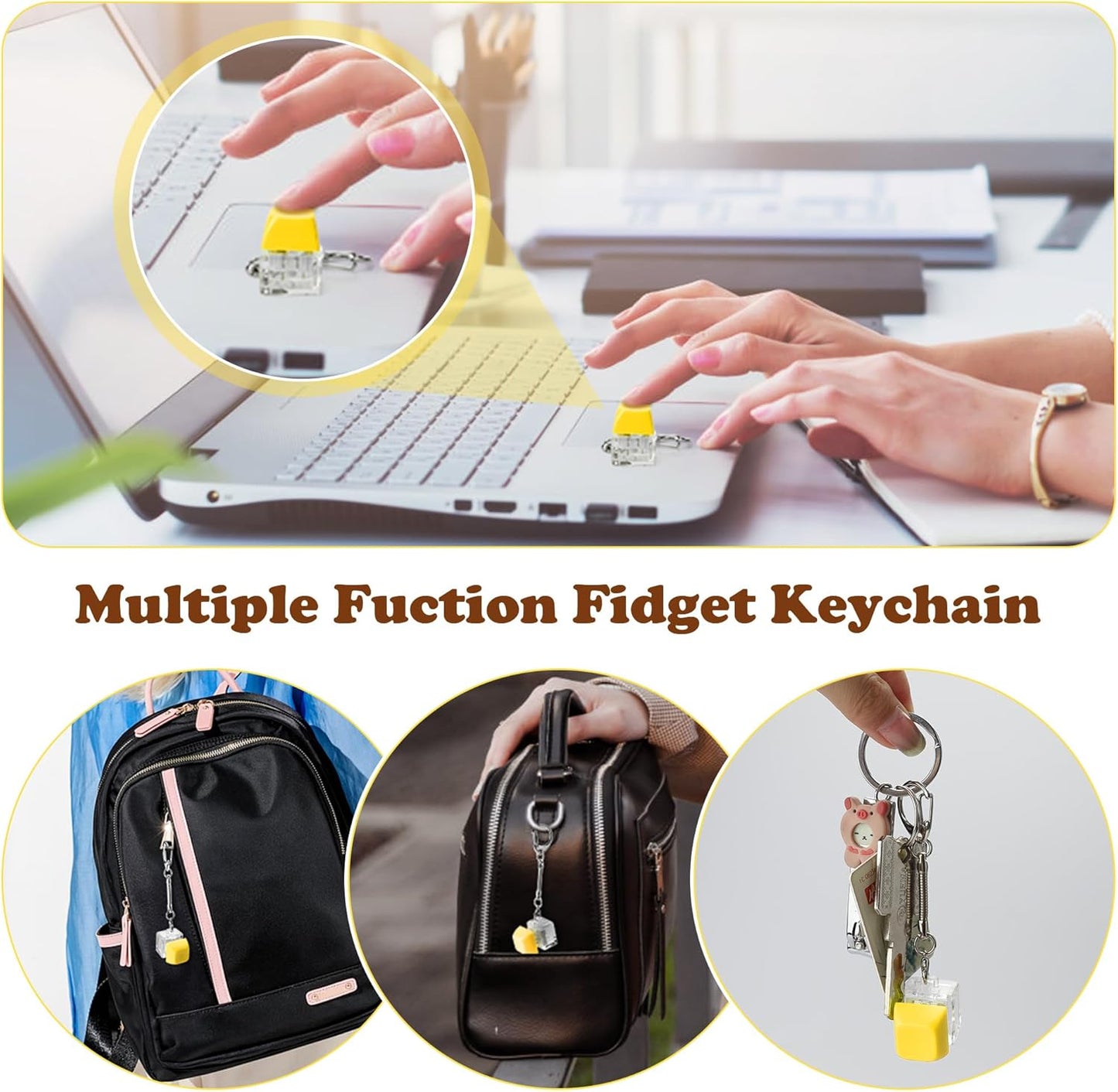 Fidget Toys for Kids 8-12, Easter Egg Fillers, Desk Fidgets for Adults, Prize Box Toys for Kids Classroom, Goodie Bag Stuffers (Yellow)