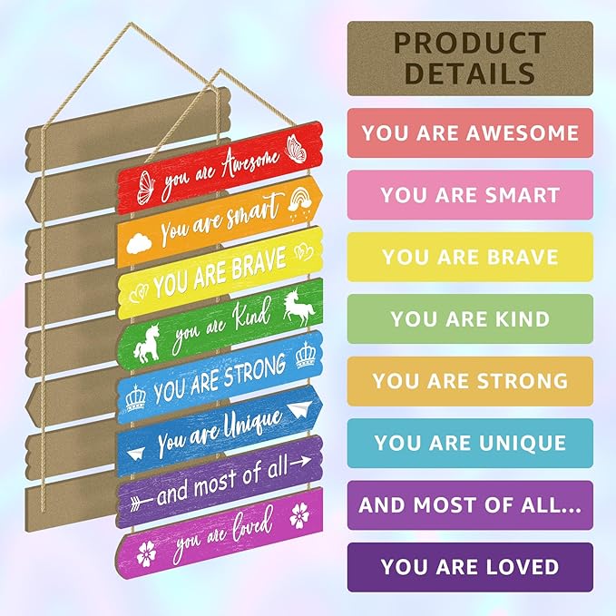 Rainbow Room Decorations For Girls, Kids Room Decor, Inspirational Wall Decor, Little Kids Bedroom Decor,Bedroom Deco For Teen Girls,Nursery Wall Deco (Rainbow)