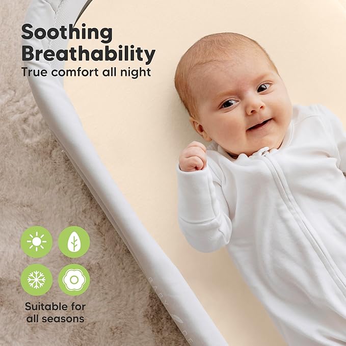 2-Pack Organic Bassinet Sheets for Girls, Boys - 100% Cotton Bassinet Mattress Sheets Compatible with Halo Bassinest Swivel Sleeper, Graco, Baby Delight, Chicco, Unisex Fitted Bassinet Sheets (Pecan)