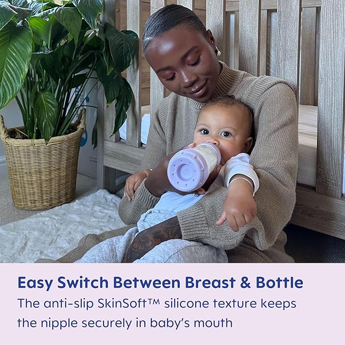 MAM Easy Start Anti-Colic Baby Bottle 9 oz, Medium Flow, Breastfeeding-Like Silicone Nipple Bottle, Reduces Colic, Gas, & Reflux, Easy-to-Clean, BPA-Free, Vented Baby Bottles for Newborns, 2+ Months