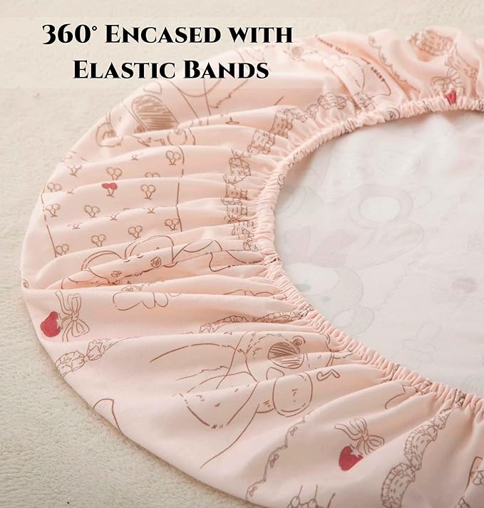 SDY Bear Bassinet Sheets,2pk Microfiber Jersey Baby Bassinet Sheets for Boys Girls，Baby Sheets 32 "x 16 "x 4"