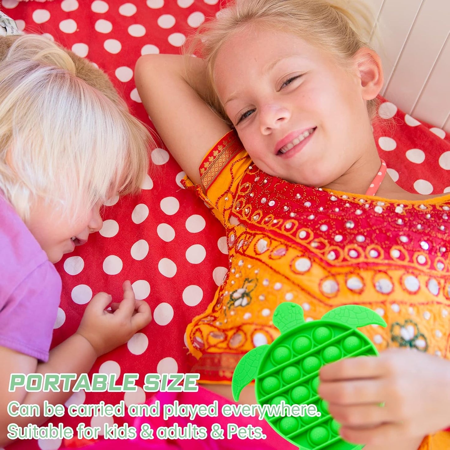 NiHealth Push Pop Bubble Fidget Sensory Toy Sea Turtle Shaped Fidget Toy for Special Needs Stress Reducer Anxiety Relief Popper Game Board Silicone Squeeze Toy for Kids and Adults (Green)