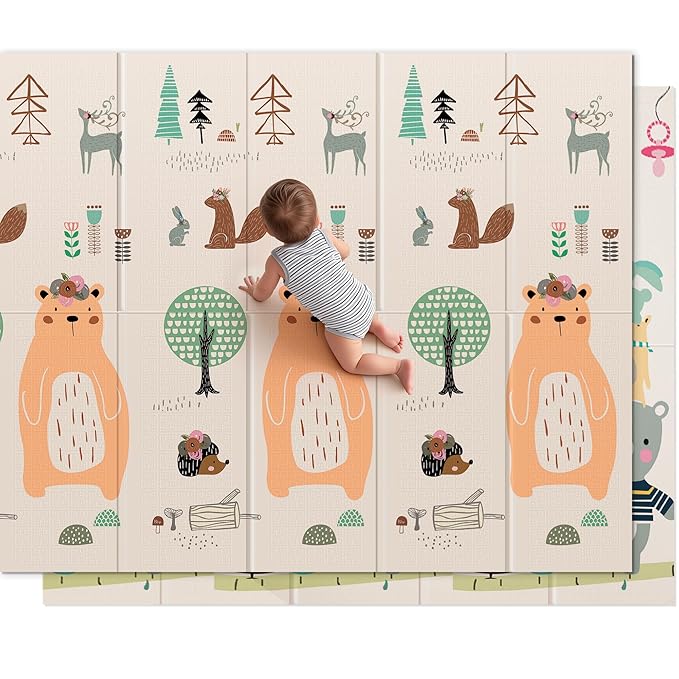 UANLAUO Baby Play Mat,71"x 79"Extra Large Playmats,Foldable Baby Play Mat for Floor,Non-Toxic Tummy Time and Crawling Playmat,Thick Foam Play Mat for Baby,Reversible Portable for Infant,Toddler