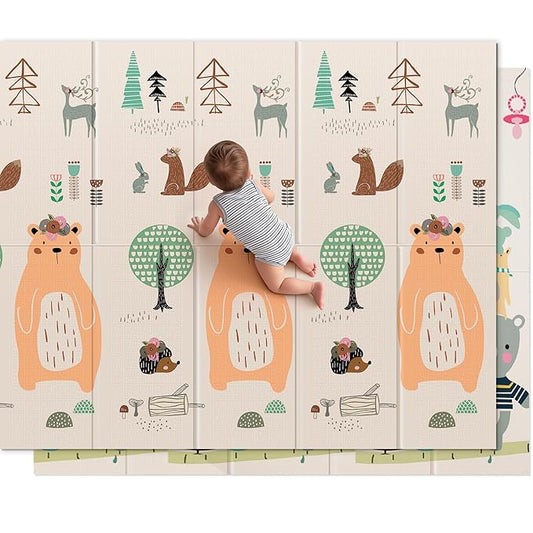 UANLAUO Baby Play Mat,71"x 79"Extra Large Playmats,Foldable Baby Play Mat for Floor,Non-Toxic Tummy Time and Crawling Playmat,Thick Foam Play Mat for Baby,Reversible Portable for Infant,Toddler