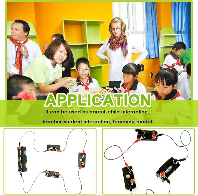 Keadic 20Pcs Physics Electronic Science Experiment Kit Includes Single Pole Single Throw Switches, Circuit Wire, D Battery Holder, DIY Practice Circuit Experiment Parallel Series Circuit for School