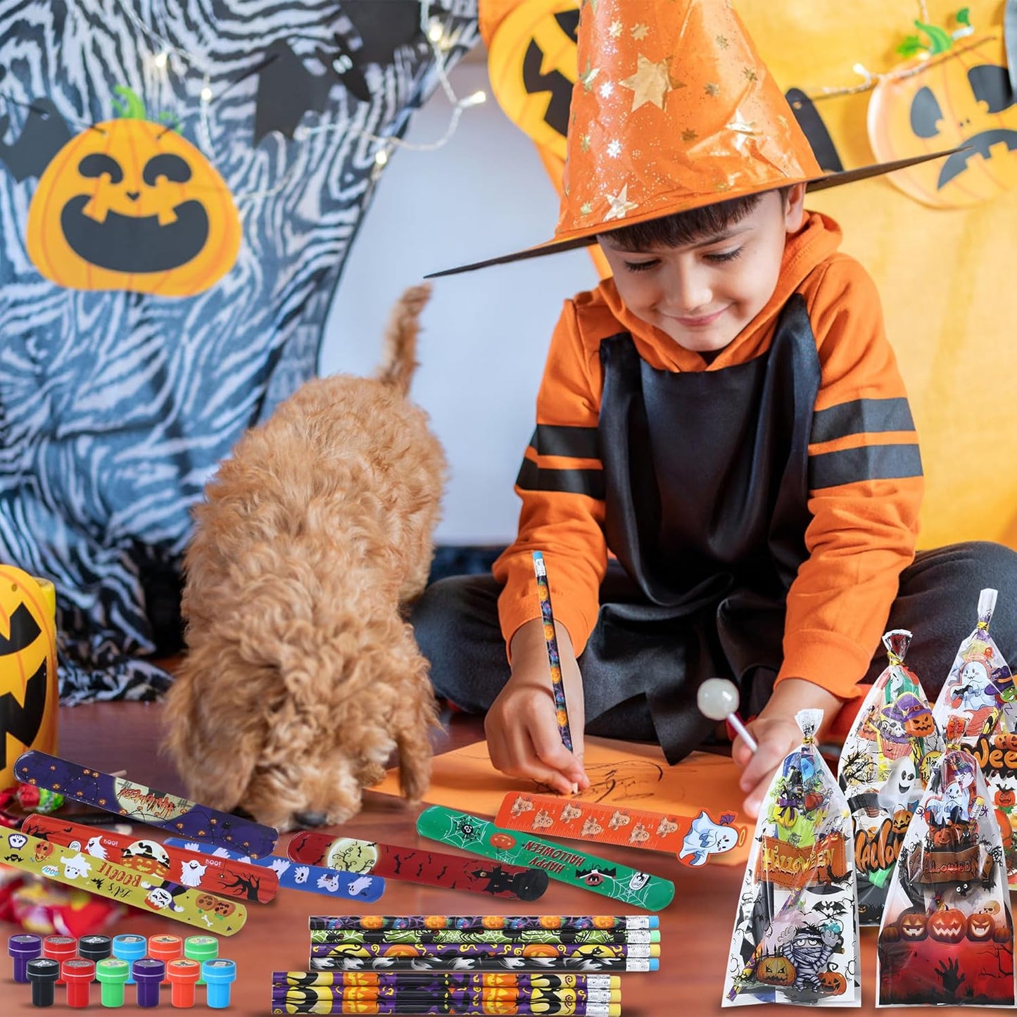 192Pcs Halloween Favors Stationery Gift Set, Trick or Treat Gifts for Kids, 24 Pack Halloween Party Favors for Kids Classroom Prizes Bulk Halloween School Supplies Goodie Bag Stuffers Fillers.