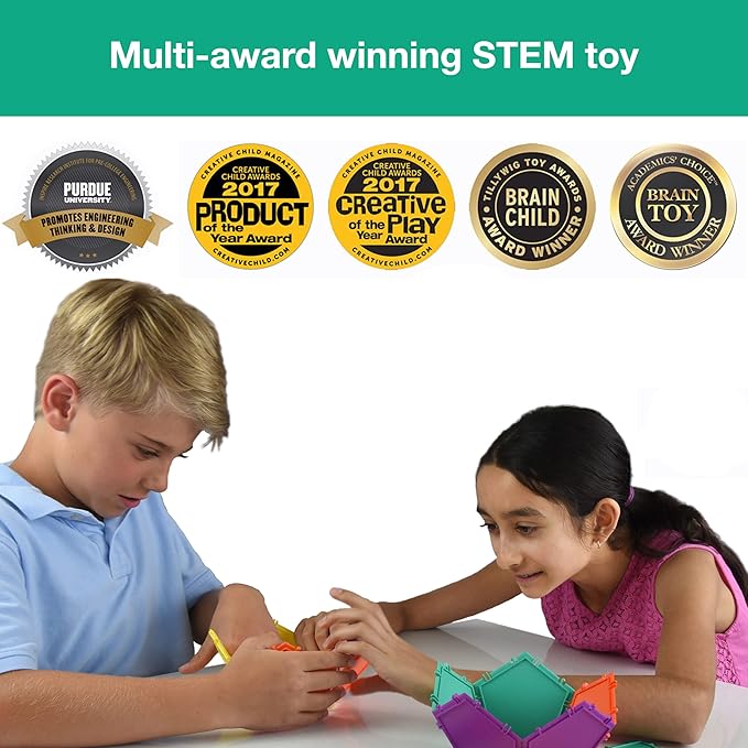 3D Building Set for Learning Math, Includes Many Online Activities, 96-pc, Made in USA