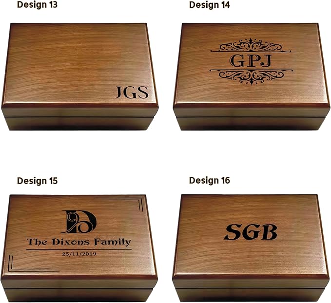 Personalized Keepsake Box | Walnut Wooden Memory Box Gift for Anniversary, Wedding, Valentine, Birthday, Baby Shower, Groomsman | Handmade Keepsake Storage Organizer | Engraved Name Box