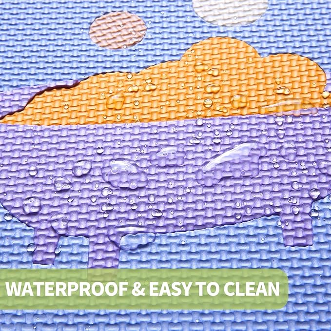 Coolcandy Baby Play Mat, 25Pcs Interlocking Puzzle Floor Mat, with Safety Fence - 0.4" Thick Non-Toxic EVA Foam Play Mat, for Infants & Toddlers 3-36 Months, Soft Puzzle Tiles for Play Areas