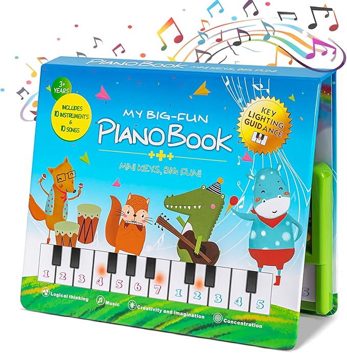 Toddler Toys Piano Keyboard with Book - Educational Musical Toys for Kids Ages 3 4 5 6 Year Old Boy and Girl Gifts