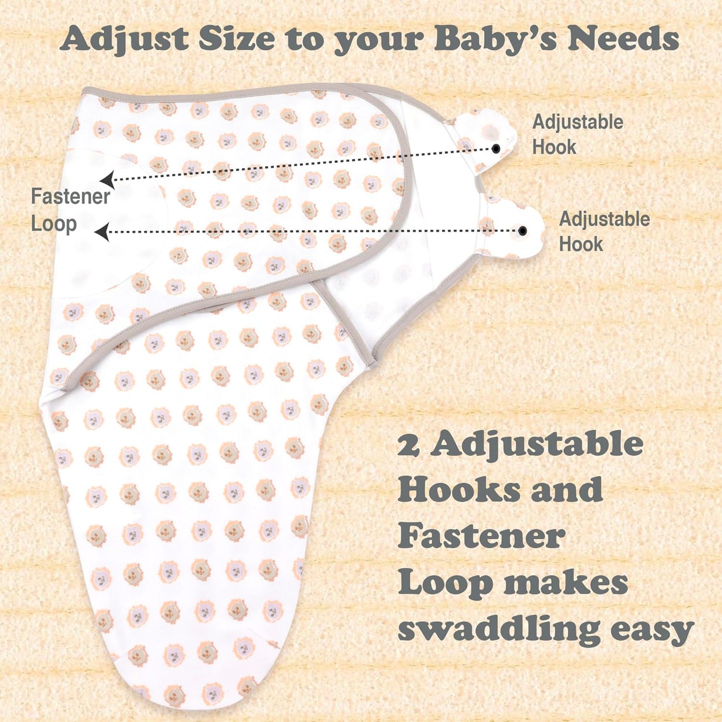 Bublo Baby Swaddles for Newborns – 3-Pack Infant Swaddles 0-3 Months – Adjustable Newborn Swaddle Sleep Sack – Soft Organic Cotton Baby Wrap for Safe & Cozy Sleep