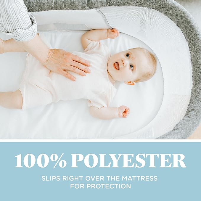 Baby Delight Slumber and Beside Me Doze Sheet, for Bassinet, Machine Washable, White