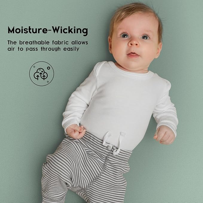 Yoofoss Baby Crib Sheets for Boys Girls, Fitted Crib Sheet 2 Pack for Standard Crib and Toddler Mattress, Super Soft Microfiber Baby Sheet 28x52x8in Green + Giraffe