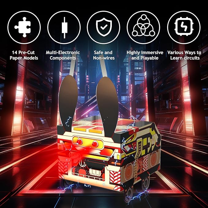 Japace Electricity Science kit for Kids Age 8-14,10 STEM Projects,Paper Circuit Physics Lab for Learning,Cool Christmas Birthday Gift for Boys Girls